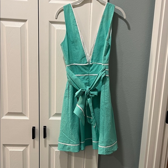 Lauren James Teal and White Dress Tiffany blue Small - Picture 3 of 7